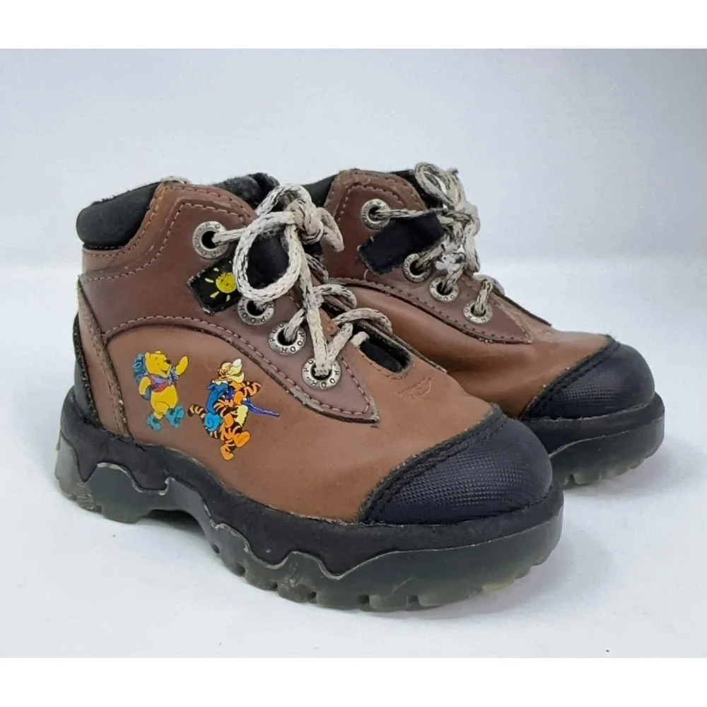 Disney Winnie The Pooh Toddler Hiking Boots‎ Size 6 Brown Trail Shoes Tigger Y2K
